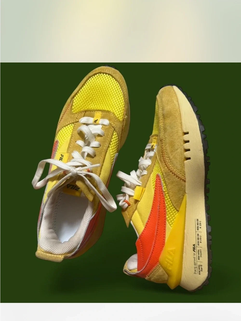 Fila Yellow and Orange Retro Runner Sneakers - Picture 2 of 5